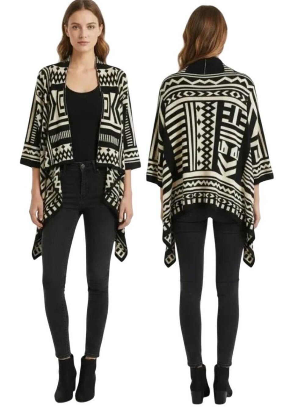 Forever 21 Women's Aztec Geometric Print Open Front Cardigan Sweater‎ Size Small